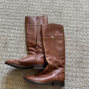 Tory Burch Brown Leather Riding Boots